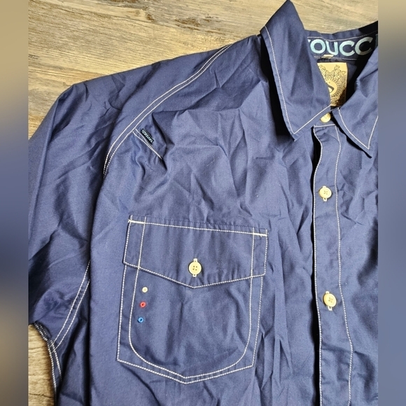 Davoucci Long Sleeve Button Down Large Blue 89 Ski Team - Picture 4 of 12